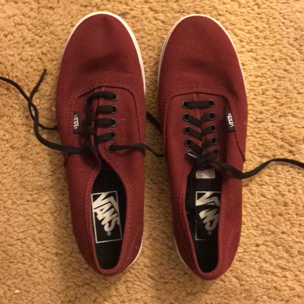 New maroon vans. Thin sole.